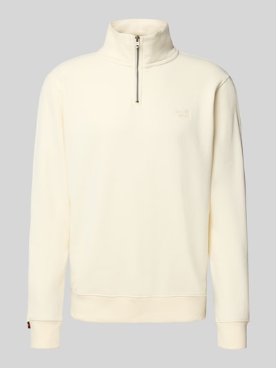 Superdry Sweatshirt mit Troyer-Kragen und Logo-Stitching Offwhite 2