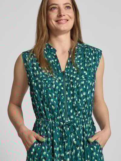 Apricot Knielanges Kleid aus Viskose mit Reißverschluss Dunkelgruen 3