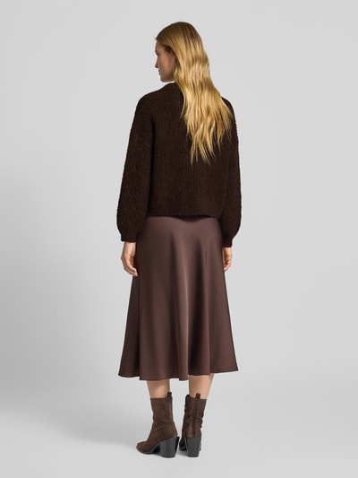 Vero Moda Relaxed Fit Strickpullover mit Woll-Anteil Modell 'CARMEN' Schoko 5