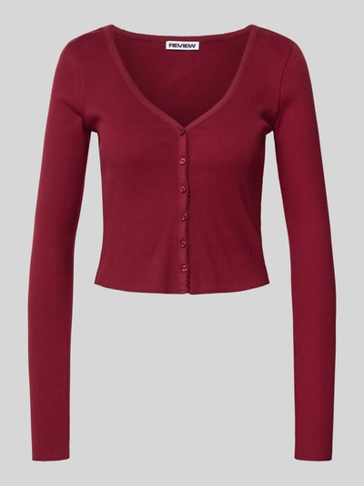 Review Anna von Klinski x REVIEW Longsleeve mit V-Ausschnitt Bordeaux 2