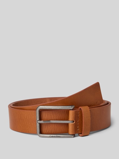 CK Calvin Klein Leren riem met doornsluiting, model 'WARMTH BUCKLE' Cognac - 1
