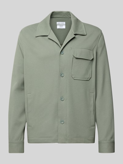 Produktfoto, Hemdjacke mit Reverskragen von Antony Morato w zielonym kolorze, bawełniany materiał, luźny krój, kieszenie, długość tyłu w rozmiarze 50: 73 cm