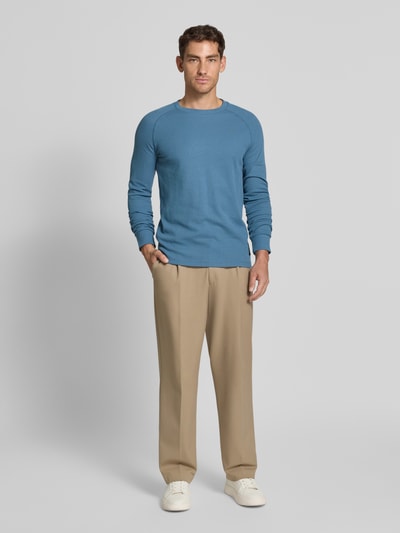 Tom Tailor Denim Regular fit shirt met lange mouwen en wafelstructuur Jeansblauw - 1