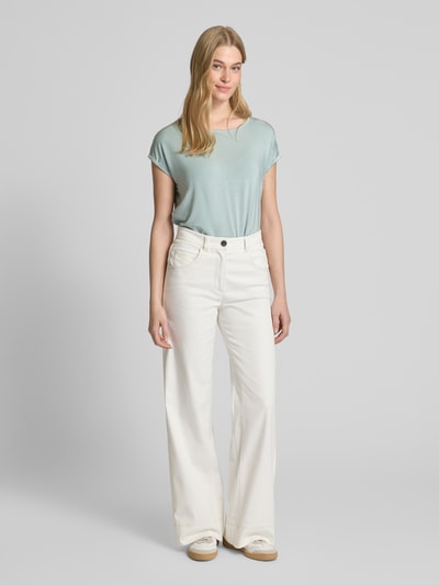 Vero Moda Relaxed fit T-shirt met vaste omslag, model 'MAVA' Rietgroen - 1