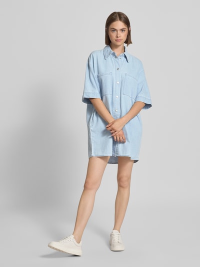 Noisy May Jeansjurk met borstzakken, model 'OREGON' Lichtblauw - 1