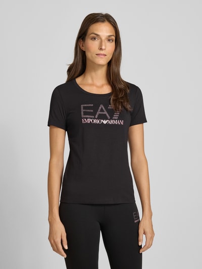 EA7 Emporio Armani T-shirt met labeldetail Zwart - 4