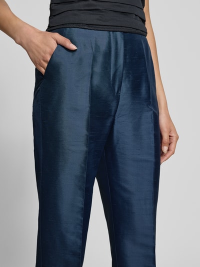 Max Mara Studio Regular Fit Zigarettenhose aus reiner Seide Modell 'ORATA' Rauchblau 3