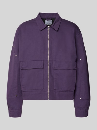 Edwin Jack van wol met klepzakken, model 'DOGMA WORK JACKET' Paars - 1