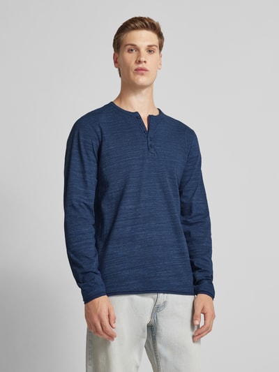 Blend Longsleeve mit Knopfleiste Marine 4