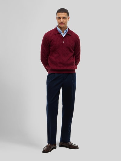 Tommy Hilfiger Tapered Fit Bundfaltenhose aus Baumwoll-Mix Marine 1