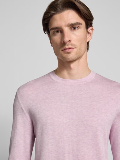 MCNEAL Strickpullover mit gerippten Abschlüssen Hellrosa Melange 3