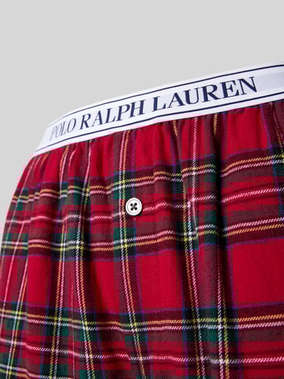 Polo Ralph Lauren Wide fit pyjamabroek met sierknoop, model, 'Cozy' Rood - 2