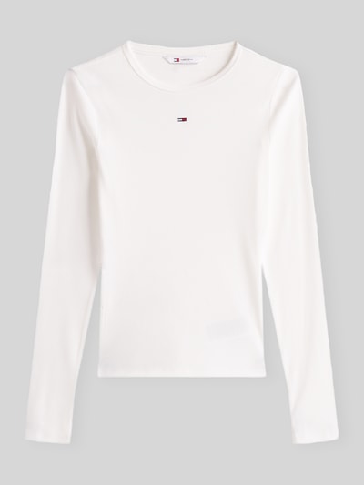 Tommy Jeans Slim Fit Langarmshirt aus Baumwoll-Mix Offwhite 2
