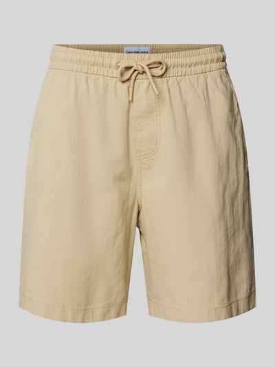 Calvin Klein Jeans Regular Fit Bermudas mit Tunnelzug Modell 'TEXTURED' Beige 2