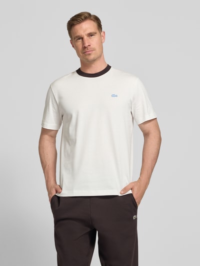 Lacoste Regular Fit T-Shirt aus reiner Baumwolle Offwhite 4