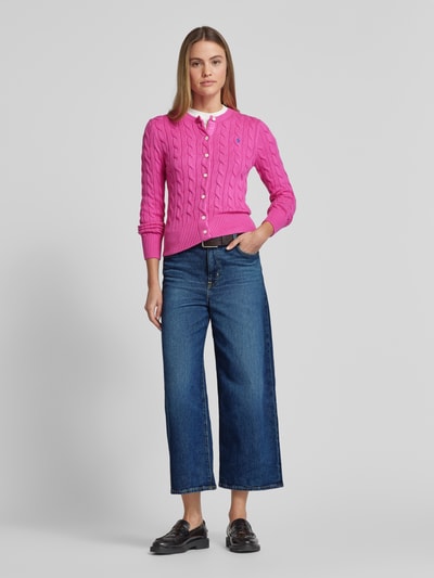 Lauren Ralph Lauren Wide Leg Jeans mit verkürztem Schnitt Modell 'SAIRA' Hellblau 1