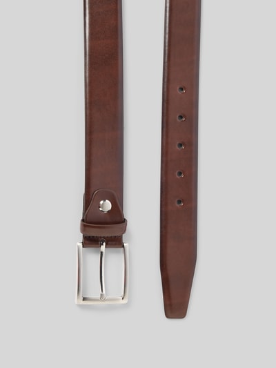 Christian Berg Men Leren ceintuur met doornsluiting Donkerbruin - 5