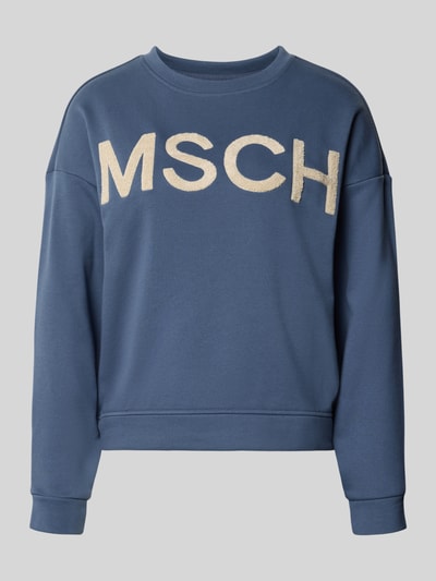 Productfoto, Sweatshirt met verlaagde schouders van MSCH Copenhagen, model 'Mela Briena', recht fit, katoenmix, ronde hals, blauwe kleur, zachte textuur