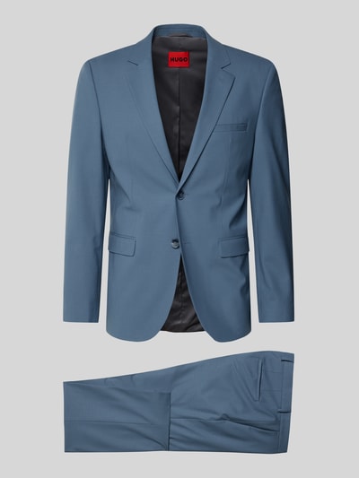 Produktfoto, Slim Fit Anzug aus Woll-Mix Modell 'ARTI-HESTEN' von HUGO, materiał jednolity, krój slim fit, kolor niebieski