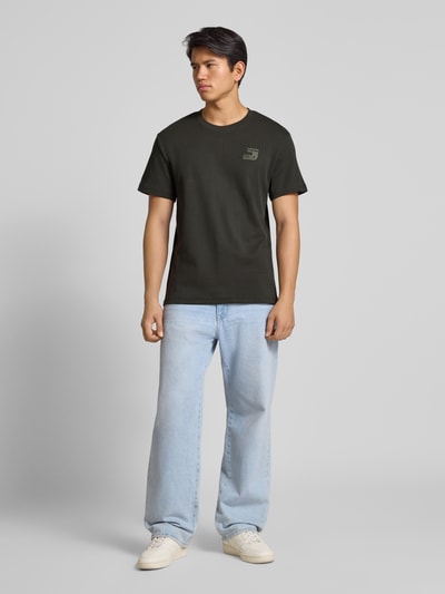 G-Star Raw T-shirt met labelprint Donkergrijs - 1