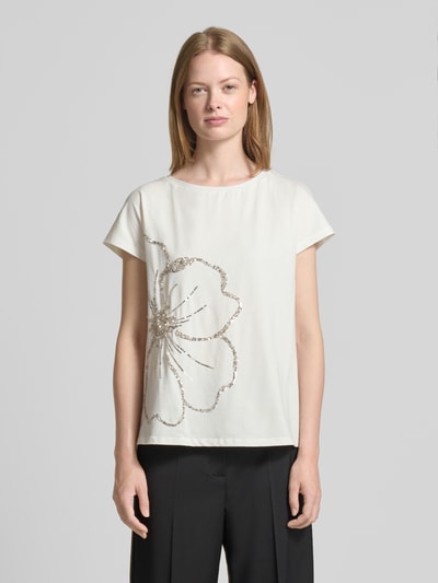 s.Oliver BLACK LABEL Regular Fit T-Shirt aus Baumwoll-Mix Offwhite 4