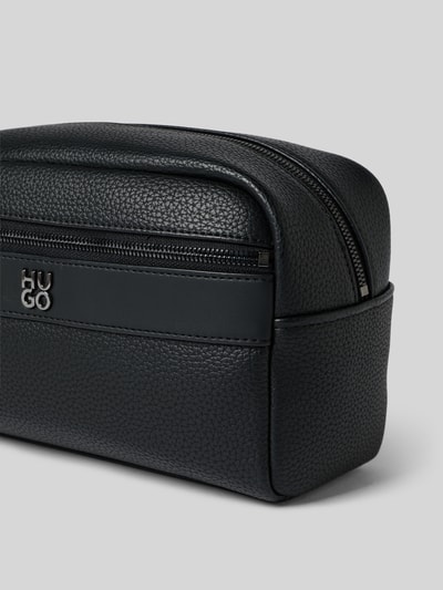 HUGO Toilettas in leerlook, model 'QUANTIC' Zwart - 2