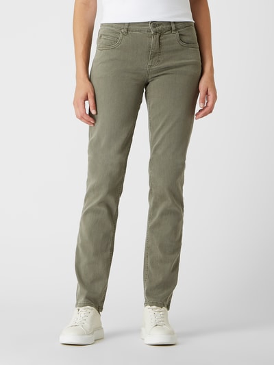 Angels Jeansy o kroju straight fit z dodatkiem lyocellu model ‘Cici’  Khaki 4