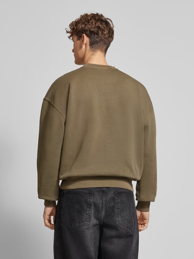 Pegador Oversized Sweatshirt mit Label-Stitching Oliv 5