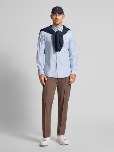 Polo Ralph Lauren Custom Fit Freizeithemd mit Button-Down-Kragen Blau 1