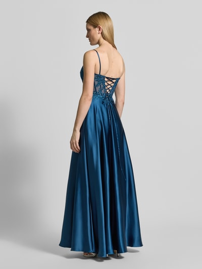 LUXUAR FASHION Corsagenkleid mit Stitchings und Ziersteinbesatz Blau 5