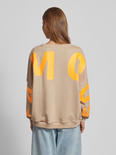 miss goodlife Sweatshirt met siersteentjes, model 'Heart' Zand - 5