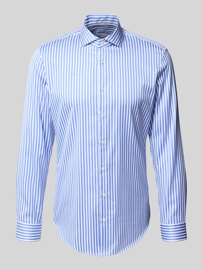 Jake*s Super slim fit zakelijk overhemd met haaikraag Koningsblauw - 2