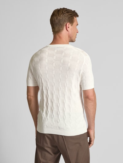 JOOP! Collection Bluzka z dzianiny z okrągłym dekoltem model ‘Mailon’ Złamany biały 5