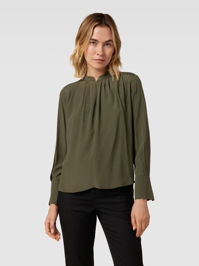 Luisa Cerano Bluse mit Schlüsselloch-Ausschnitt Khaki 4