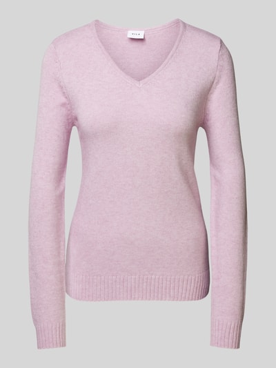 Vila Gebreide pullover met V-hals, model 'RIL' Roze - 2