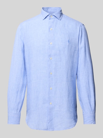 Polo Ralph Lauren Custom Fit Leinenhemd mit Haifischkragen Hellblau 2