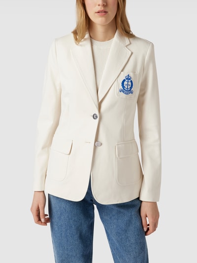 Lauren Ralph Lauren Blazer mit Label-Stitching Ecru 4