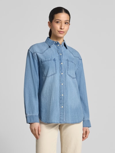 s.Oliver RED LABEL Bluzka jeansowa o kroju loose fit z czystej bawełny Jasnoniebieski 4