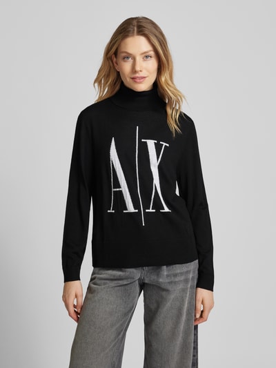 ARMANI EXCHANGE Wollen pullover met col Zwart - 4