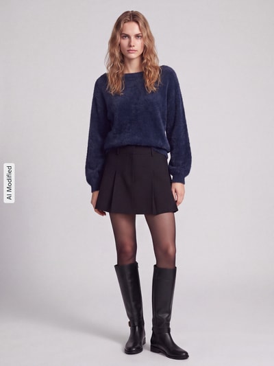 Garcia sweter w kroju regular fit z dodatkiem wiskozy Niebieski 1