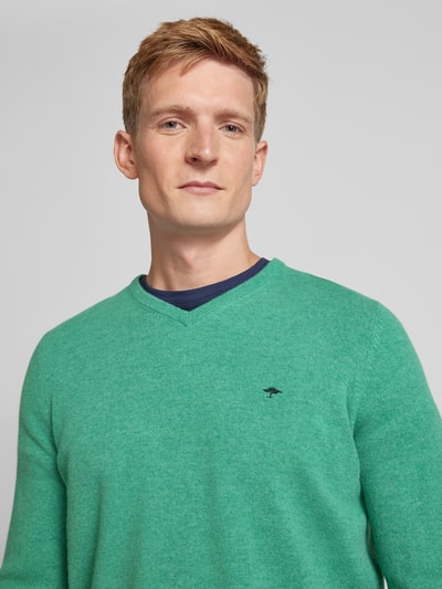 Fynch-Hatton Gebreide pullover met V-hals Lichtgroen - 3