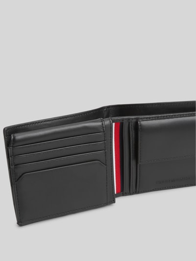 Tommy Hilfiger Portfel z prawdziwej skóry z aplikacją z logo BLACK 4