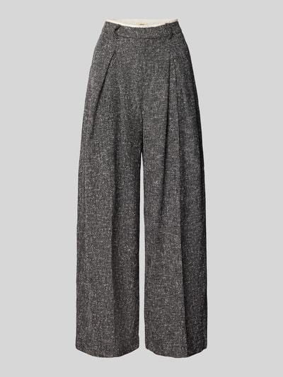Produktfoto, Wide Leg Bundfaltenhose Modell 'JERK' von SUNCOO PARIS aus Material-Mix mit Viskose-Anteil, grau meliert, strukturierte Oberfläche