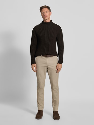 Drykorn Gebreide pullover met alpaca, model 'ARVID' Donkerbruin - 1