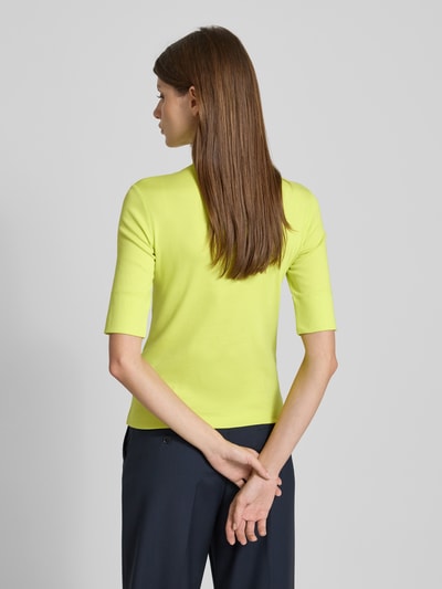 Marc Cain T-shirt met opstaande kraag Neongeel gemêleerd - 5