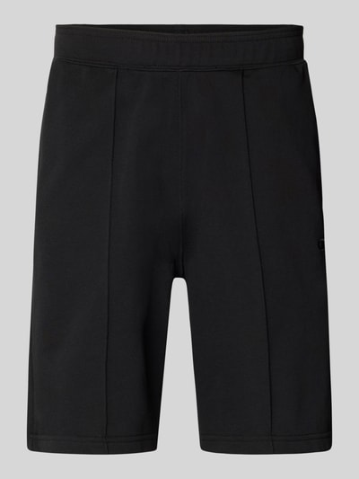 Produktfoto, Bermudas mit elastischem Bund und Label-Stitching von CHAMPION in Schwarz, Längsnähte, Regular Fit, Baumwoll-Mix-Textur
