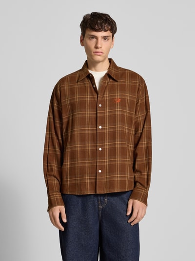 PROHIBITED Vrijetijdsoverhemd met knoopsluiting Donkerbruin - 4