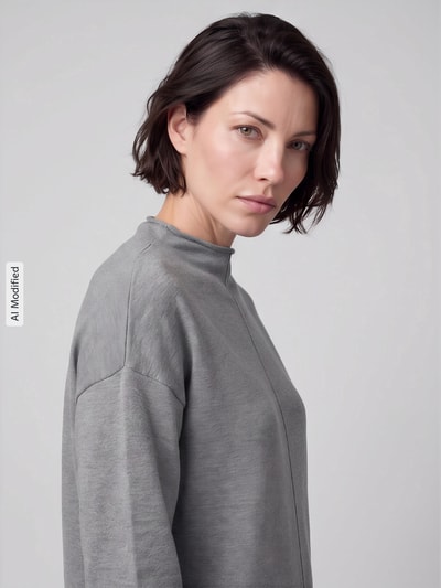 s.Oliver RED LABEL Knielanges Kleid mit Seitenschlitzen Mittelgrau 3