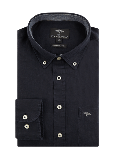 Fynch-Hatton Regular Fit Leinenhemd  Marine 1