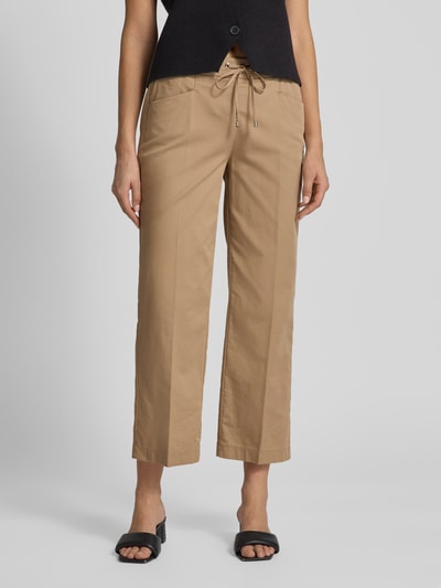 TONI Wide Leg Stoffhose mit verkürztem Schnitt Modell 'Sue' Beige 4